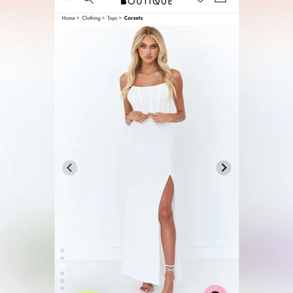 Kahea White Corset Formal Dress - Picture 2 of 5